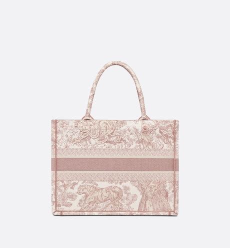 Small Dior Book Tote Rose Des Vents Toile de Jouy Embroidery